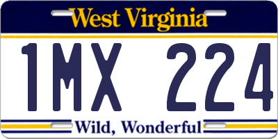 WV license plate 1MX224