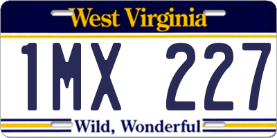 WV license plate 1MX227