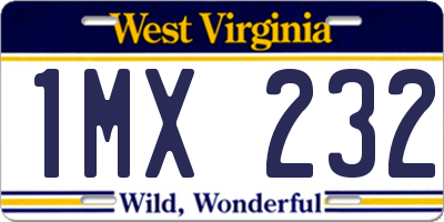 WV license plate 1MX232