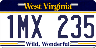 WV license plate 1MX235