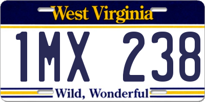 WV license plate 1MX238