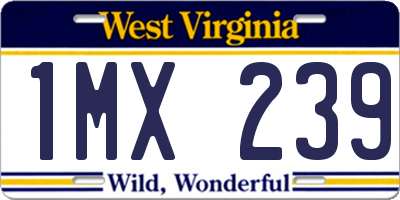WV license plate 1MX239
