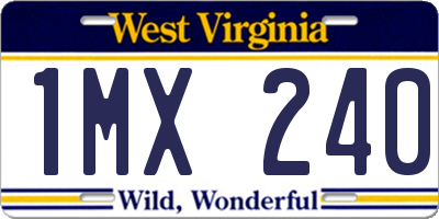 WV license plate 1MX240