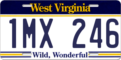 WV license plate 1MX246