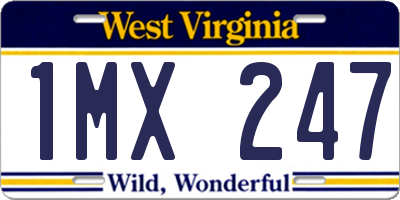 WV license plate 1MX247
