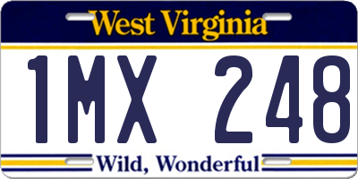 WV license plate 1MX248