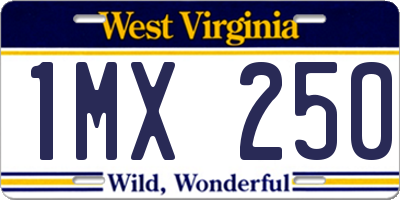WV license plate 1MX250