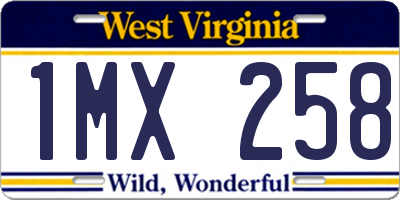 WV license plate 1MX258