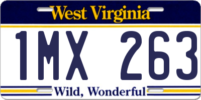 WV license plate 1MX263