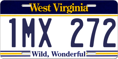 WV license plate 1MX272