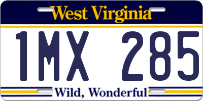 WV license plate 1MX285