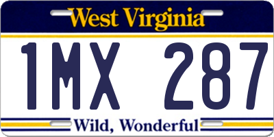 WV license plate 1MX287