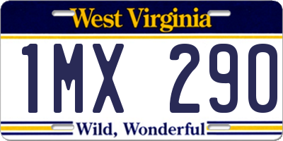 WV license plate 1MX290