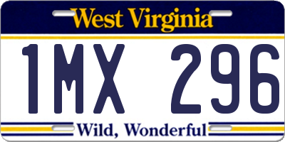 WV license plate 1MX296