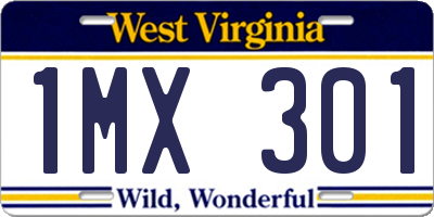 WV license plate 1MX301