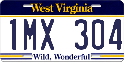 WV license plate 1MX304