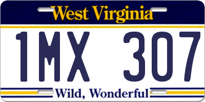 WV license plate 1MX307