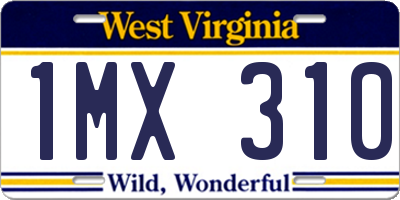WV license plate 1MX310