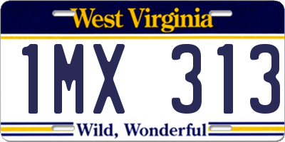 WV license plate 1MX313