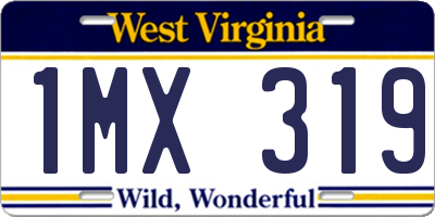 WV license plate 1MX319