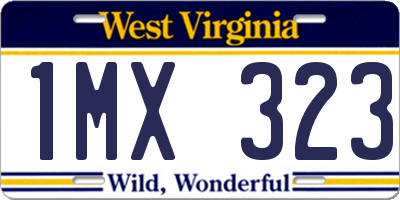 WV license plate 1MX323