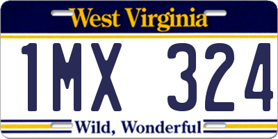 WV license plate 1MX324