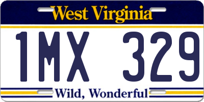 WV license plate 1MX329