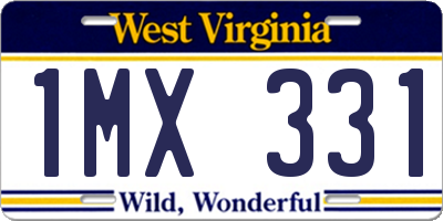 WV license plate 1MX331