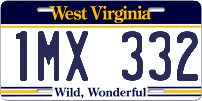 WV license plate 1MX332