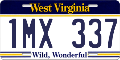 WV license plate 1MX337