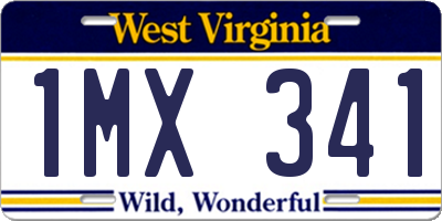 WV license plate 1MX341