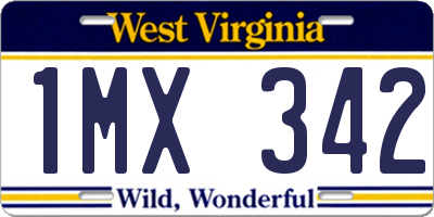 WV license plate 1MX342