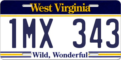 WV license plate 1MX343