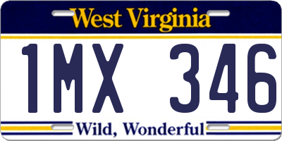 WV license plate 1MX346
