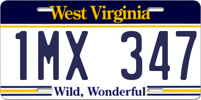 WV license plate 1MX347