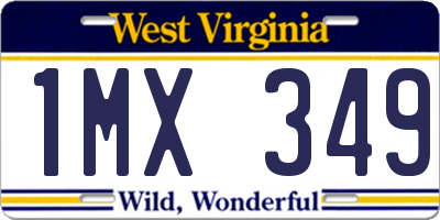 WV license plate 1MX349