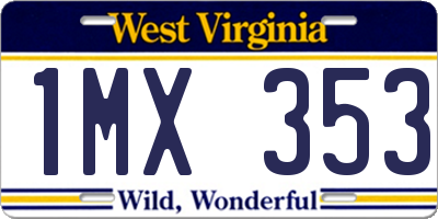 WV license plate 1MX353