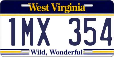 WV license plate 1MX354