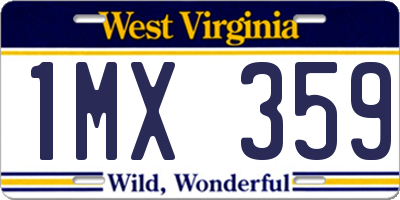 WV license plate 1MX359