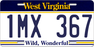 WV license plate 1MX367