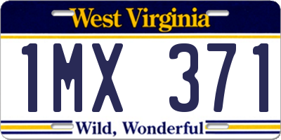 WV license plate 1MX371