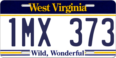 WV license plate 1MX373
