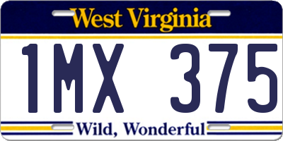WV license plate 1MX375
