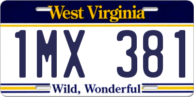 WV license plate 1MX381