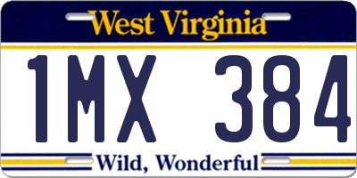 WV license plate 1MX384