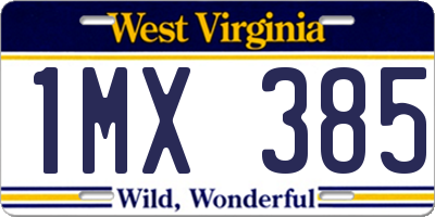 WV license plate 1MX385