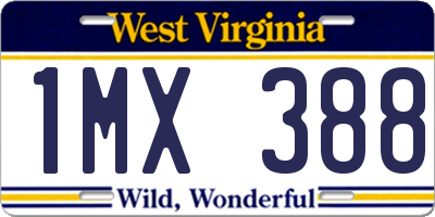 WV license plate 1MX388