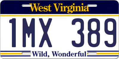 WV license plate 1MX389