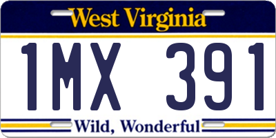 WV license plate 1MX391