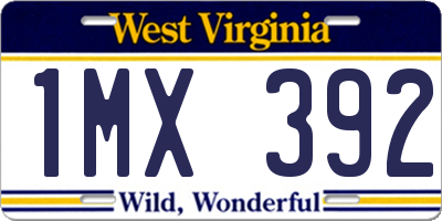 WV license plate 1MX392